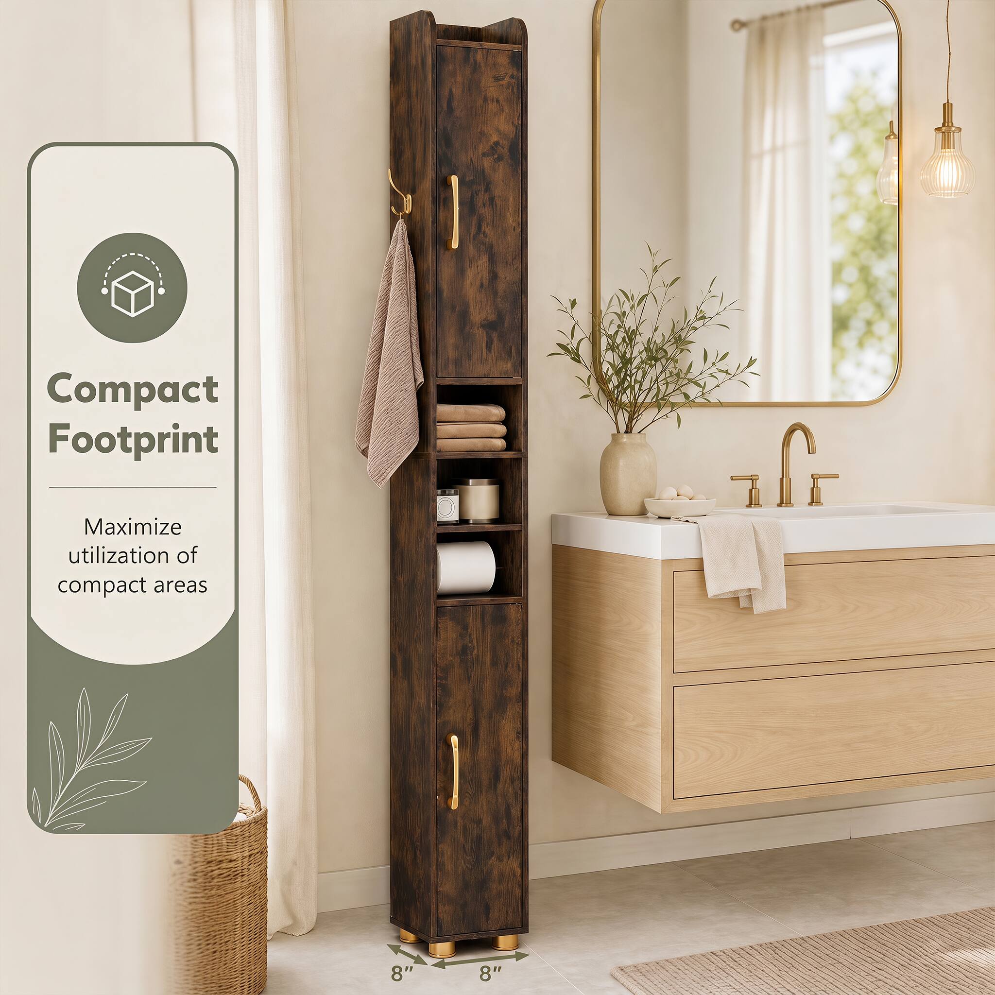 Compact Footprint  
Maximize utilization of compact areas  
8" x 8"