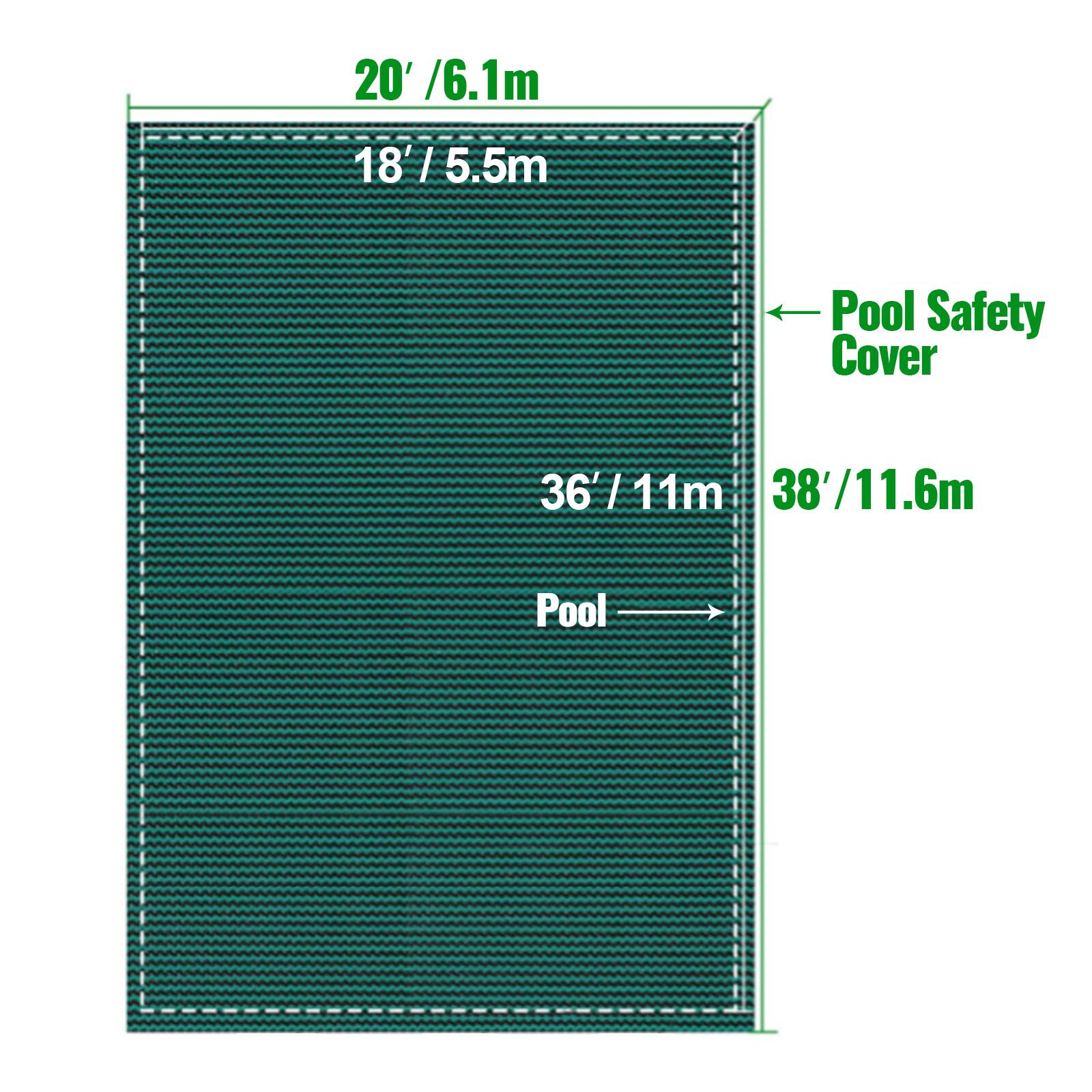 20' /6.1m, 18' / 5.5m, 36' /11m, 38'/11.6m, Pool Safety Cover, Pool