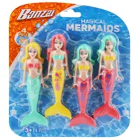 Banzai 4 Piece Water/Pool Toy Dive Set - Mermaids Dolls (Colors Vary) - Front_Zoom