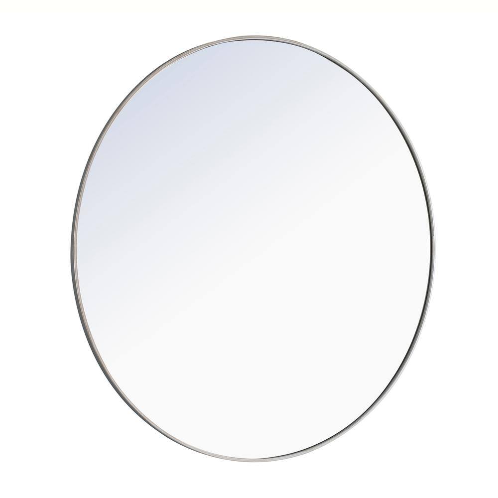 Alt View 1. Elegant Decor - Metal frame Round Mirror 48 inch Silver finish - Silver.
