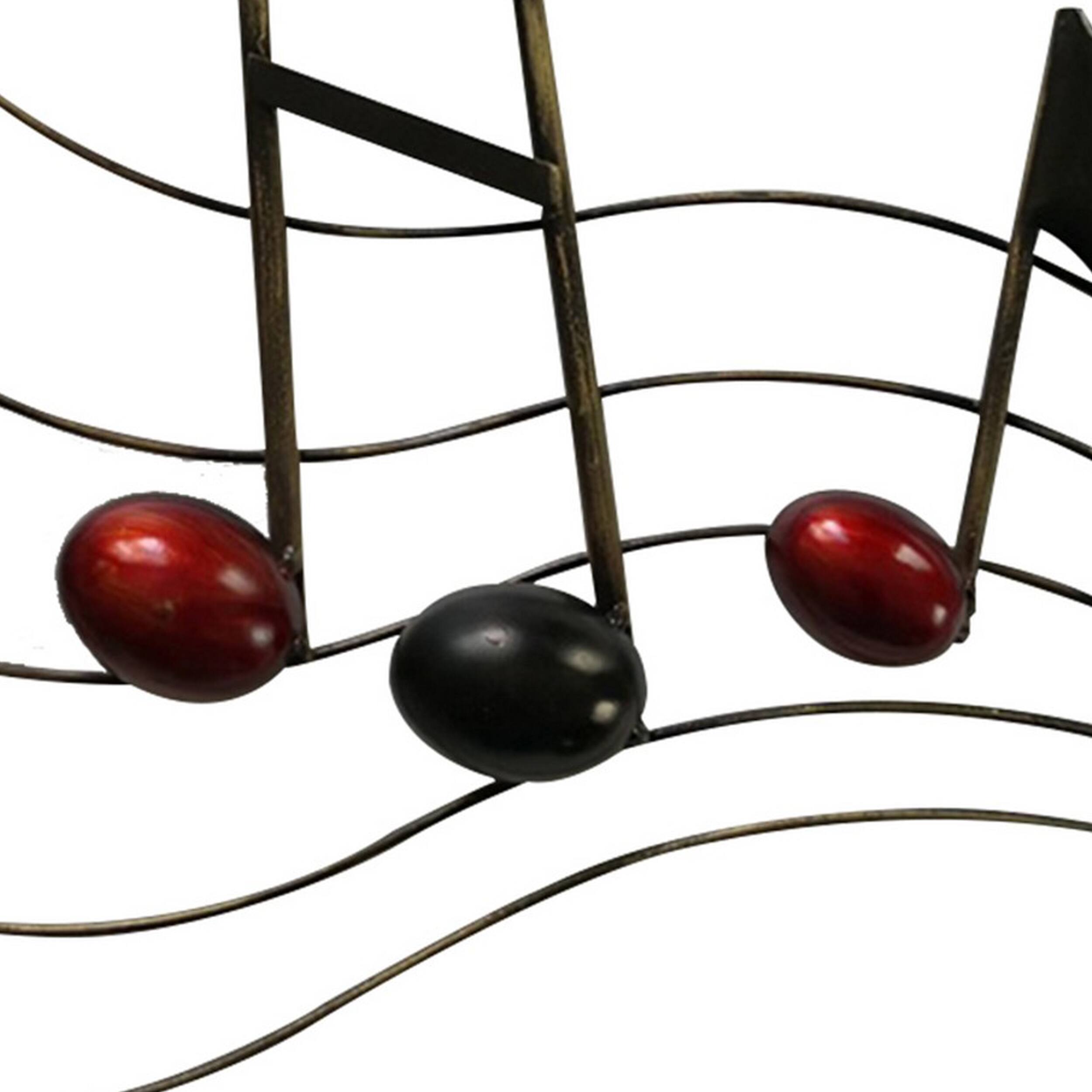 Alt View 1. Manhattan Lane - 26 Inch Handmade Metal Wall Mount Accent Decor with Musical Notes and Treble Clef - Black, Red.