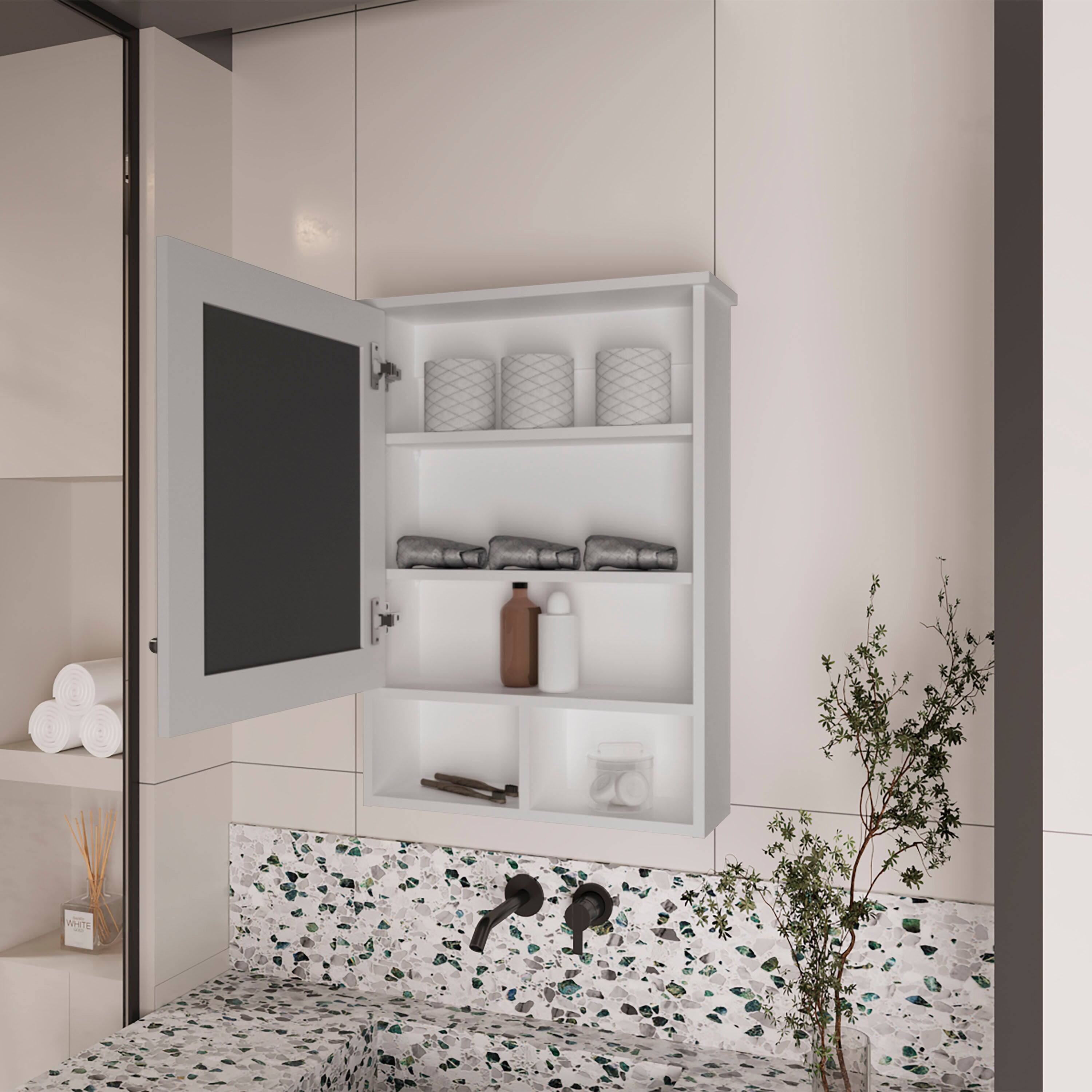 Back. Treevol Furniture - Gibson Medicine Cabinet,Bathroom,White - White.