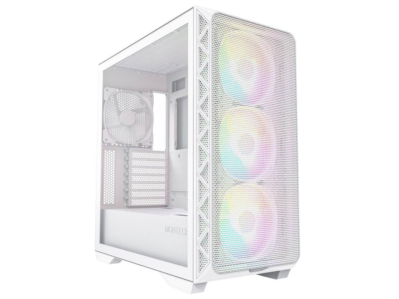 Montech - AIR 903 MAX, E-ATX Mid Tower, 4x 140mm Fans, Tempered Glass, Mesh Front, TYPE-C, 4090 Support, White - White