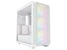 Front. Montech - Montech AIR 903 MAX, E-ATX Mid Tower, 4x 140mm Fans, Tempered Glass, Mesh Front, TYPE-C, 4090 Support, White - White.