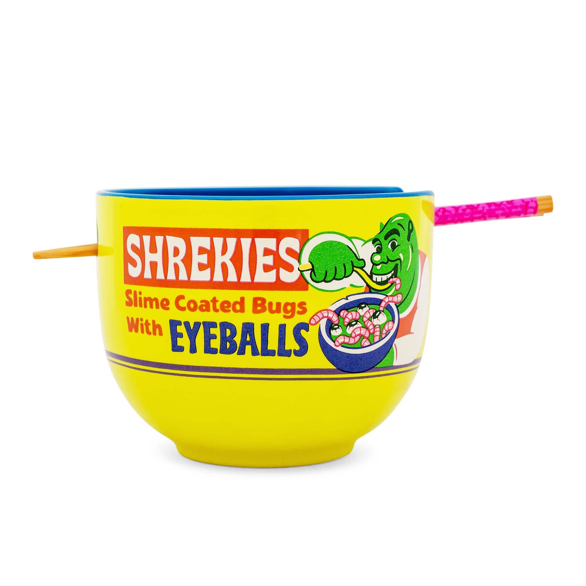 "Silver Buffalo - Shrek ""Shrekies Eyeballs Cereal"" 20-Ounce Ramen Bowl and Chopstick Set - White" price history on PriceWatchPro