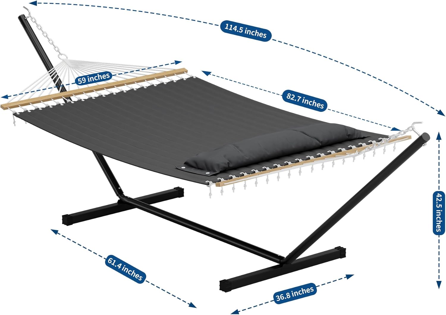 114.5 inches  
59 inches  
82.7 inches  
42.5 inches  
61.4 inches  
36.8 inches