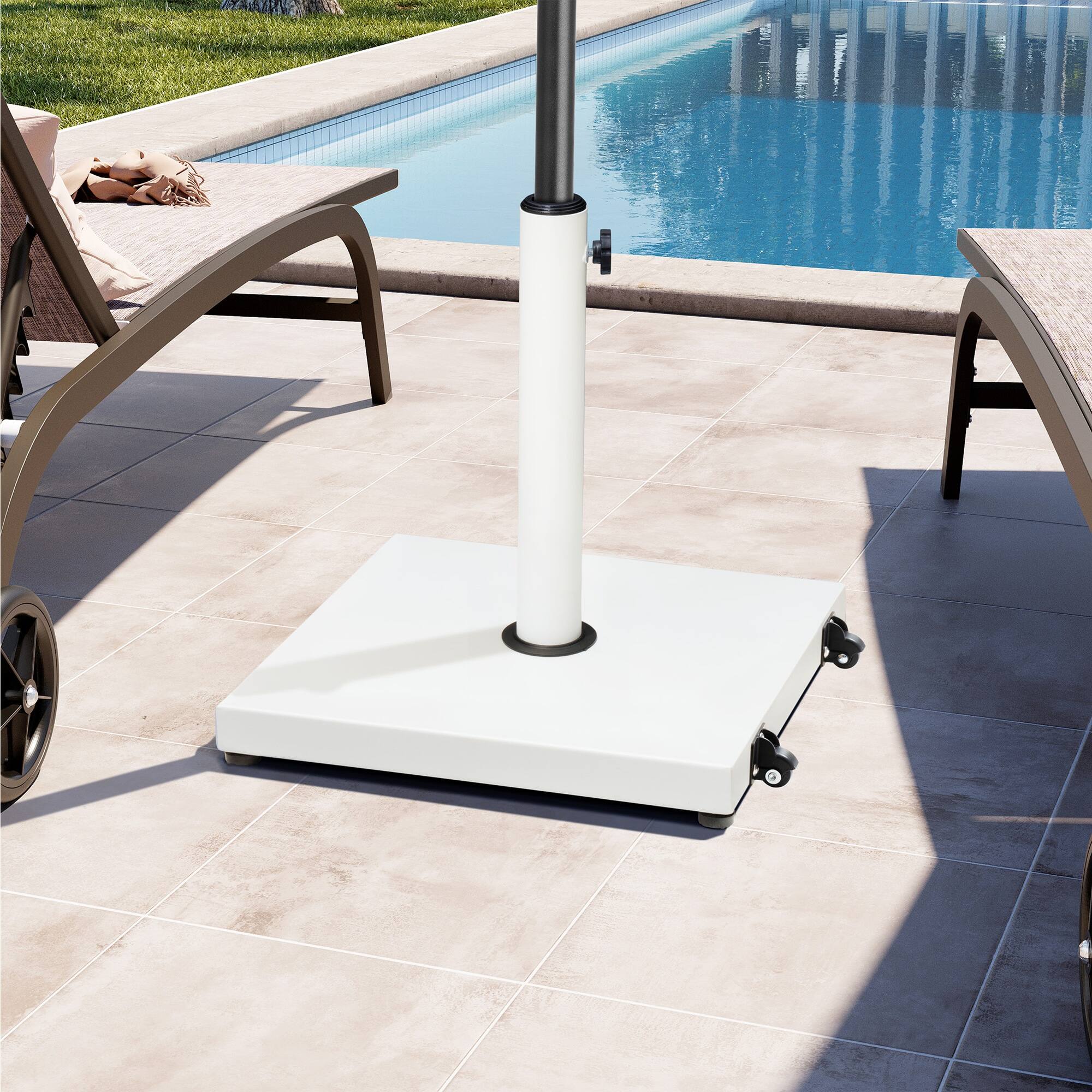 Angle. Crestlive Products - Crestlive Products Square Weighted Outdoor Umbrella Base Stand for Patio Market Umbrella - White.