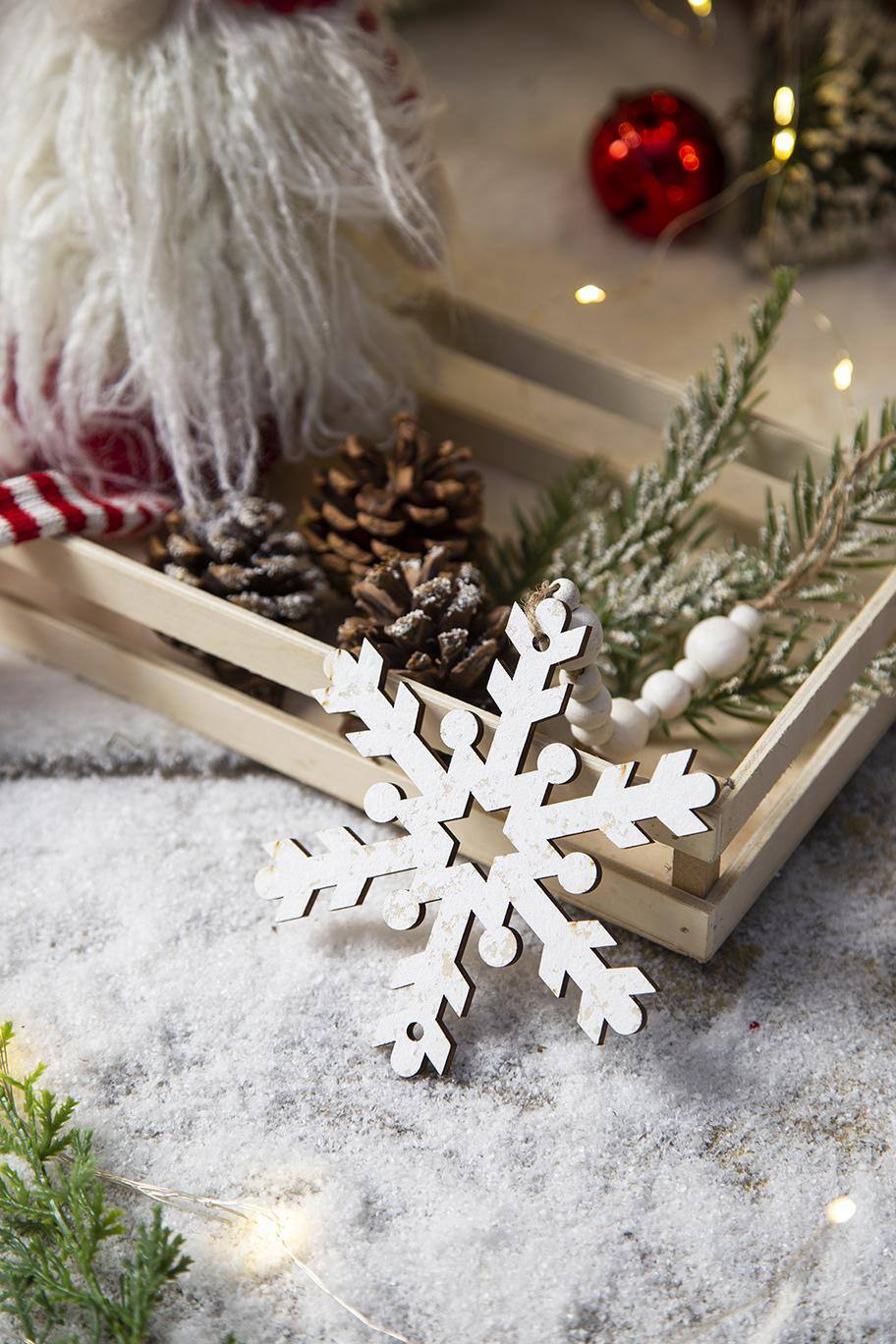 Angle. Dexmalle - Dexmalle-Christmas Tree Decor Hanging Snowflake Ornament,Set of 12-White - White.