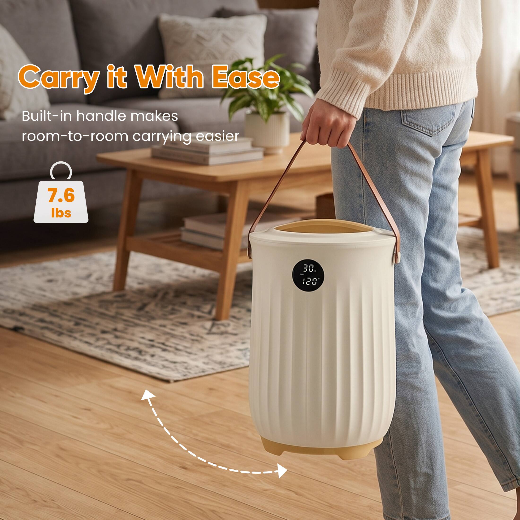 Carry it With Ease  
Built-in handle makes room-to-room carrying easier  
7.6 lbs  
30.120