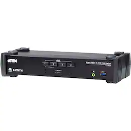 Aten Technology - 4-Port USB 3.0 4K HDMI KVMP Switch (CS1824) - Black