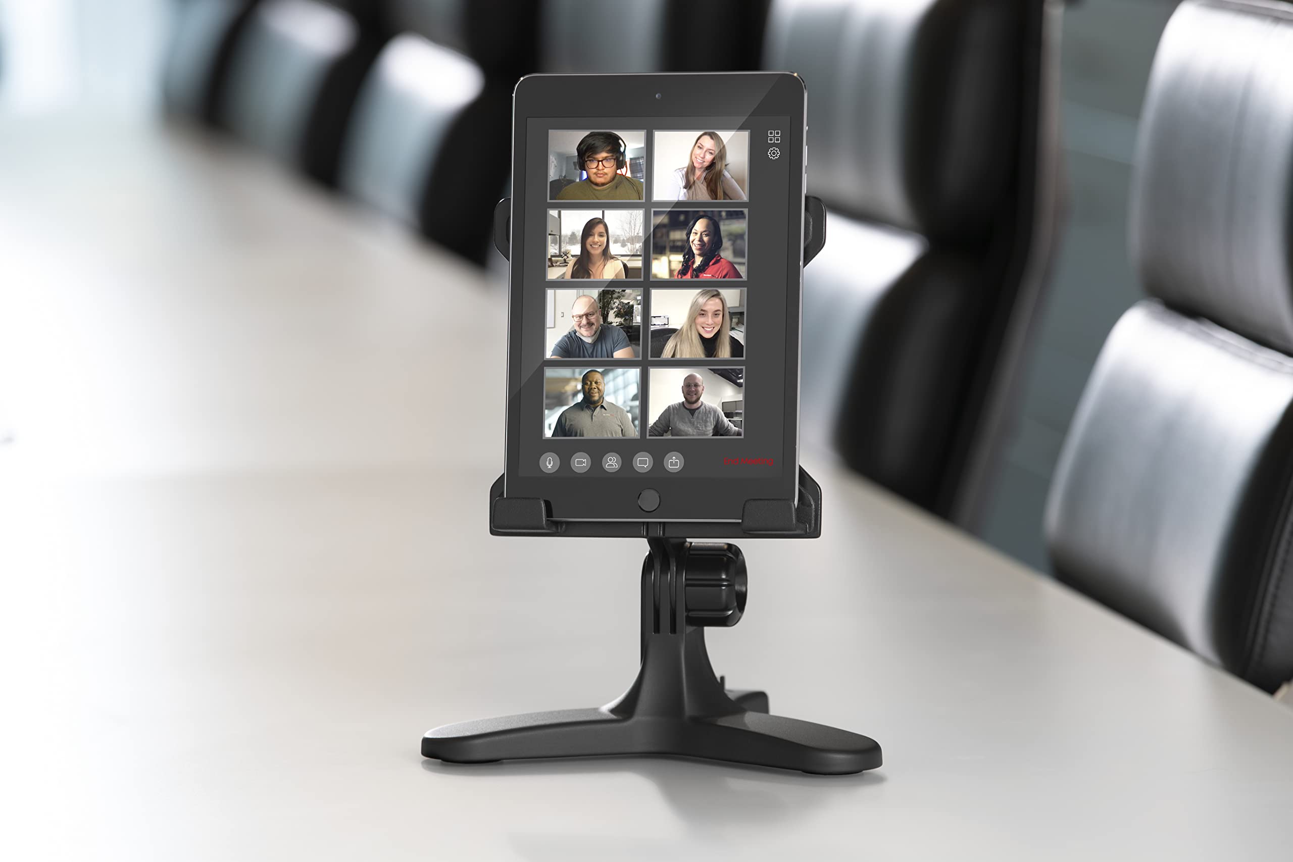 Alt View 7. WeatherTech - TabletHolder | Universal Tablet Stand, Anti-slip Face, Adjustable Tilt, Weighted Base – Black – Graphite Metal Knob - Black.