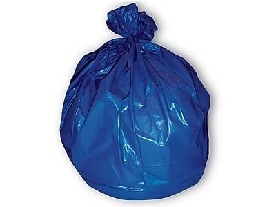 Front. Heritage Bag - 45 Gallon Recycling Bag, LowDensity, 1.3 Mil, 100 Bags/Box - Blue.
