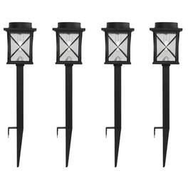 Hivvago - 4-Pack - Solar LED Light Set - Outdoor Path Yard Lighting - Black