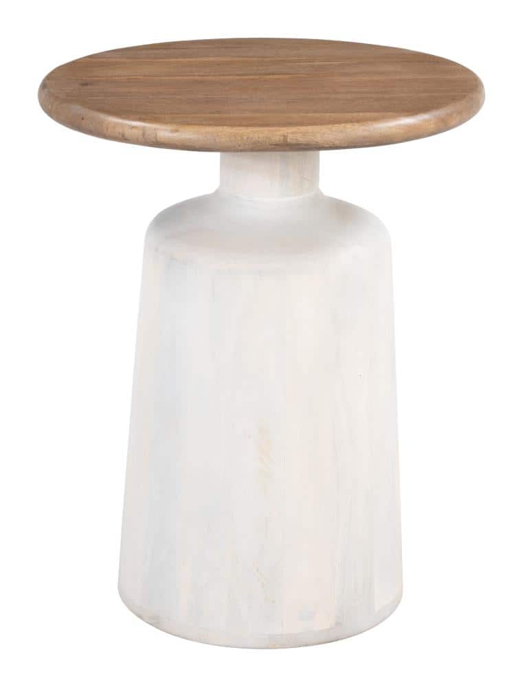 Hivvago - Goblet Side Table - Brown & White