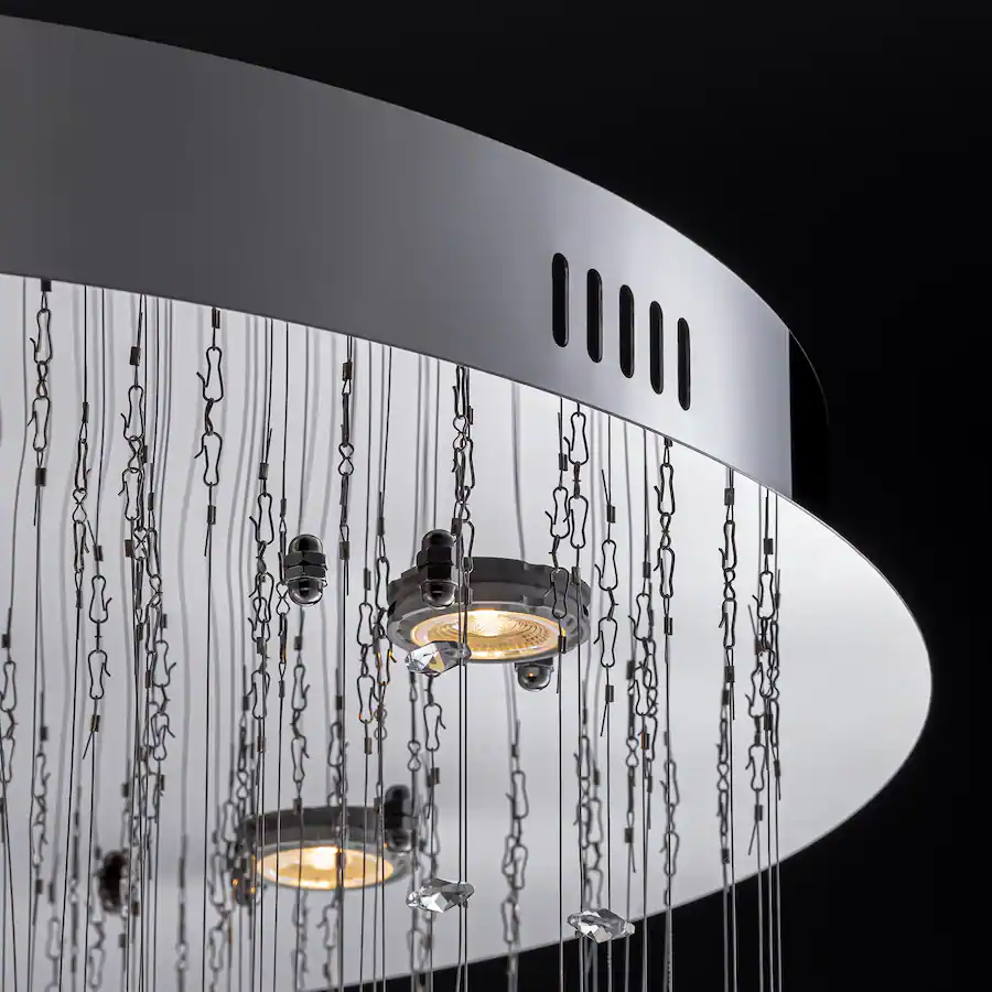 Siljoy 98.4" Modern Spiral Gold K9 Crystal Chandelier, Luxury Pendant ...