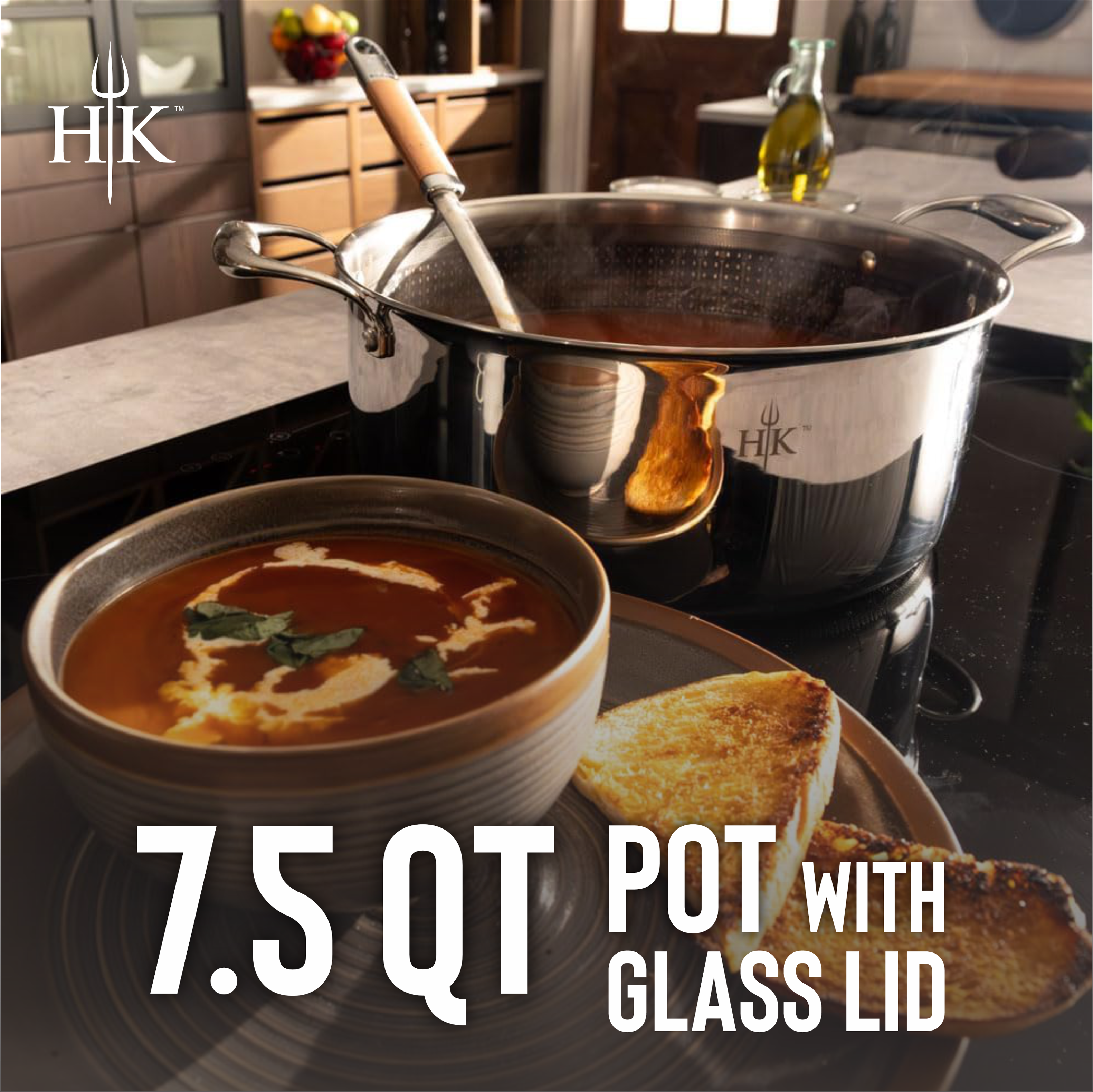 7.5 QT POT WITH GLASS LID