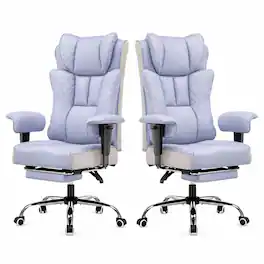 CloudRest Pro - High Back Executive Reclining Gaming Chair Wide PU Leather Big and Tall Ergonomic Office Chair - PURPLE