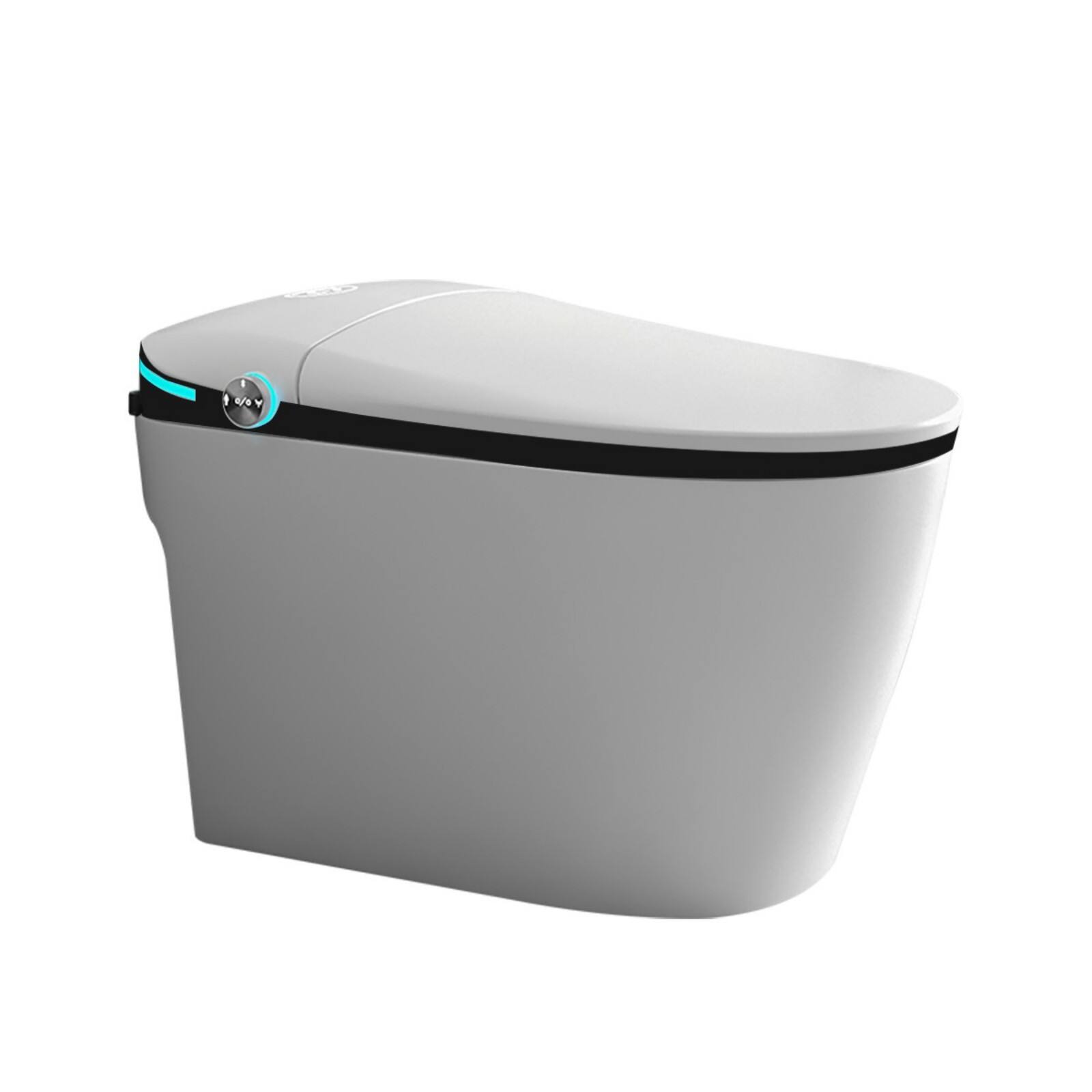 Ecooso - Luxury Smart Toilet,Bidet Seat Built-in, Auto Open/Close Seat, Foot Sensor, LED Display,Night Light, Warm Water & Dryer - White