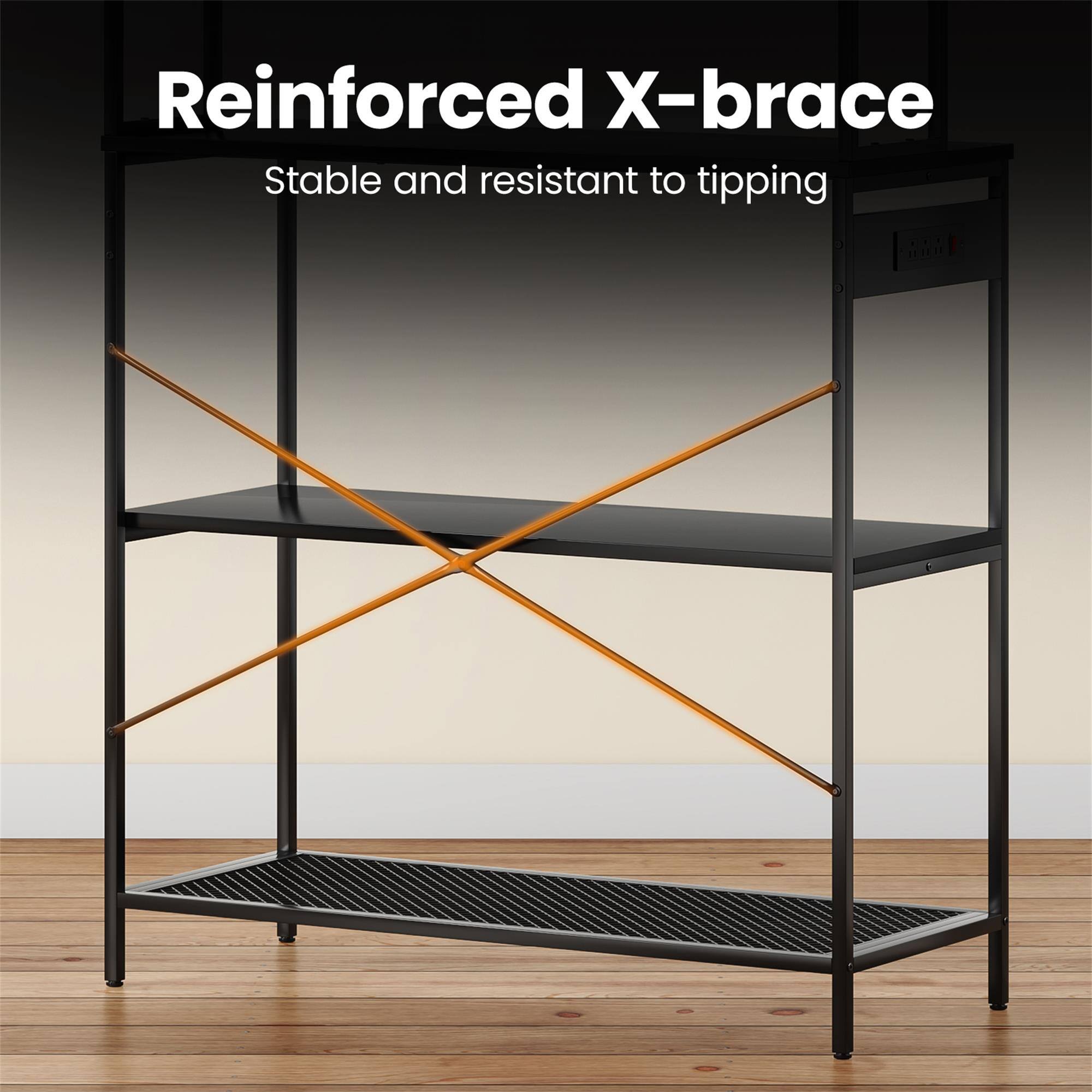 Reinforced X-brace  
Stable and resistant to tipping