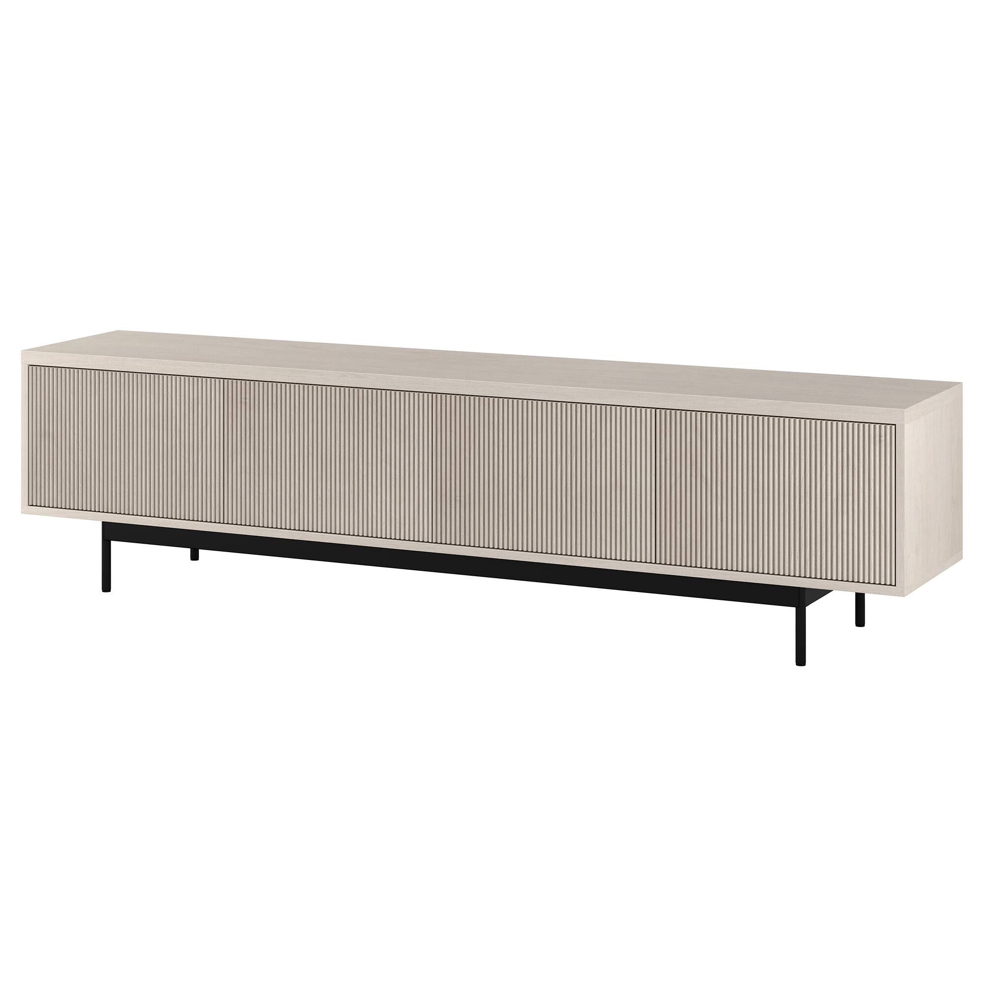 Left. Hudson&Canal - Whitman Rectangular Fluted TV Stand for TV's up to 85" in Alder White - Alder White.