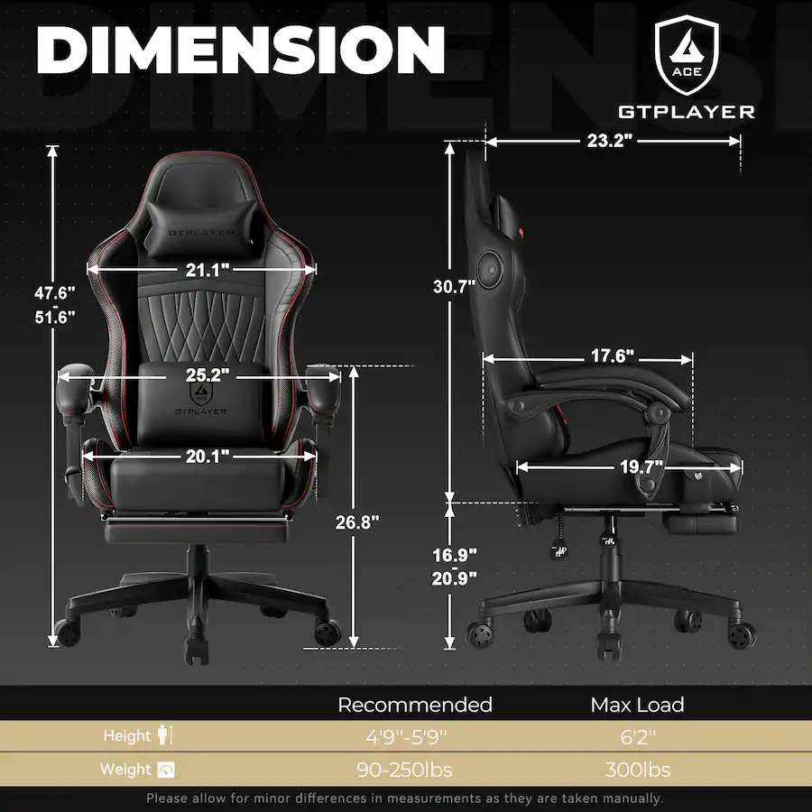 GTPlayer PC Gaming Chair with Speakers Video Computer Chair Red BBY-SC ...