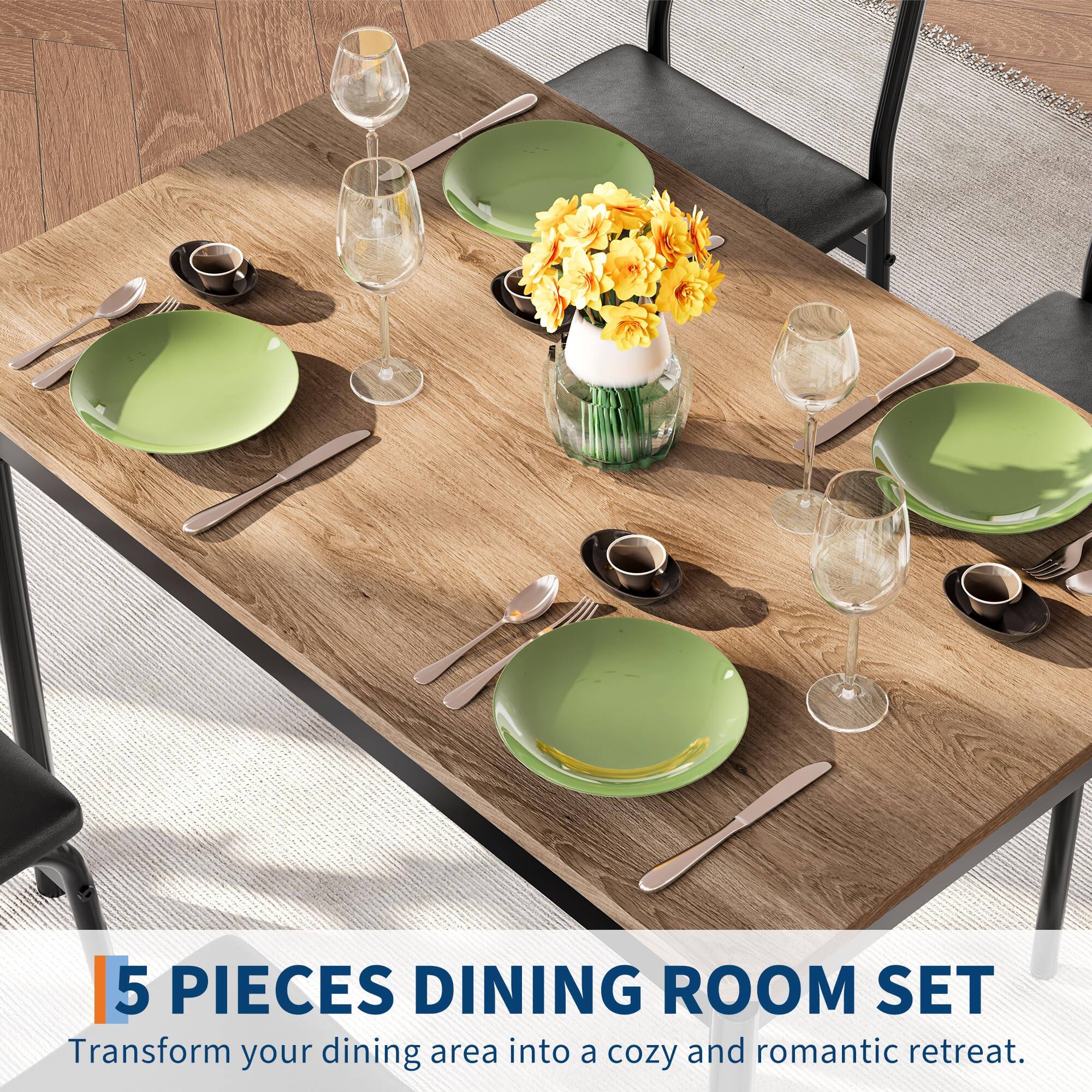 5 Pieces Dining Room Set  
Transform your dining area into a cozy and romantic retreat.