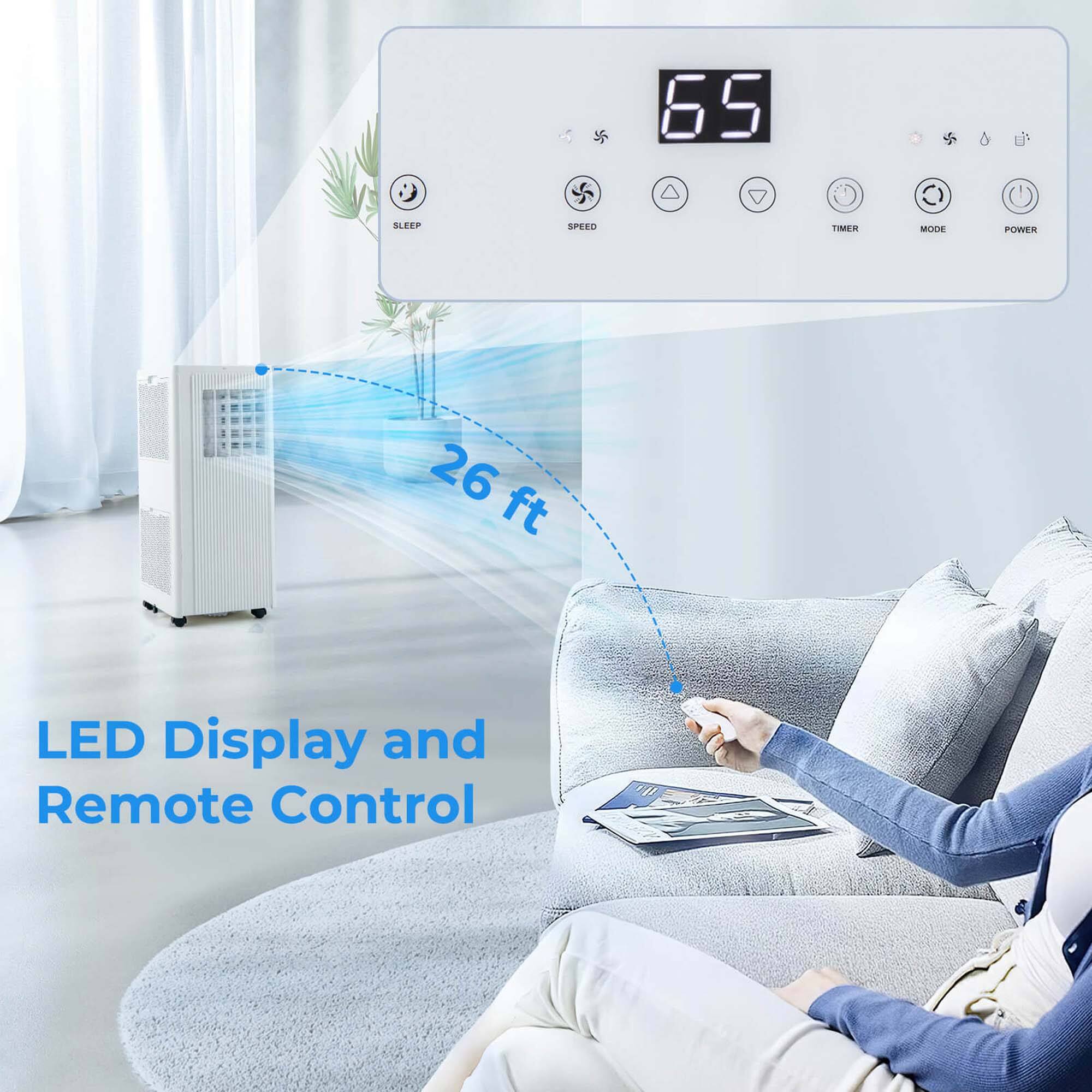 65 SLEEP SPEED TIMER MODE POWER  
26 ft LED Display and Remote Control