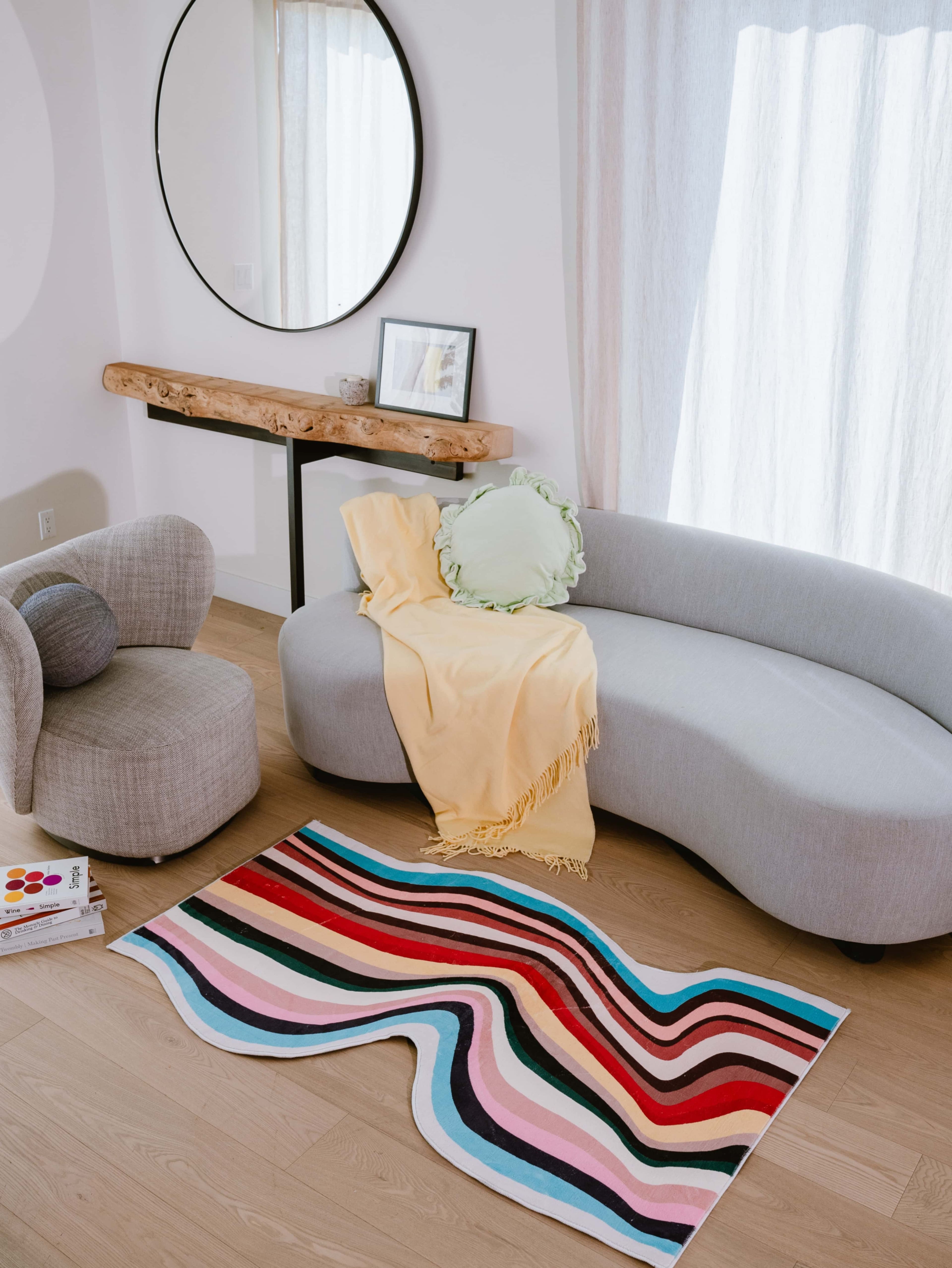 Lanyspace - 3'x5' Runner Rug, Washable Rugs, Non-Slip and Tear-Resistant Soft Carpet, Irregular Contour Runner Rug - Multicolor