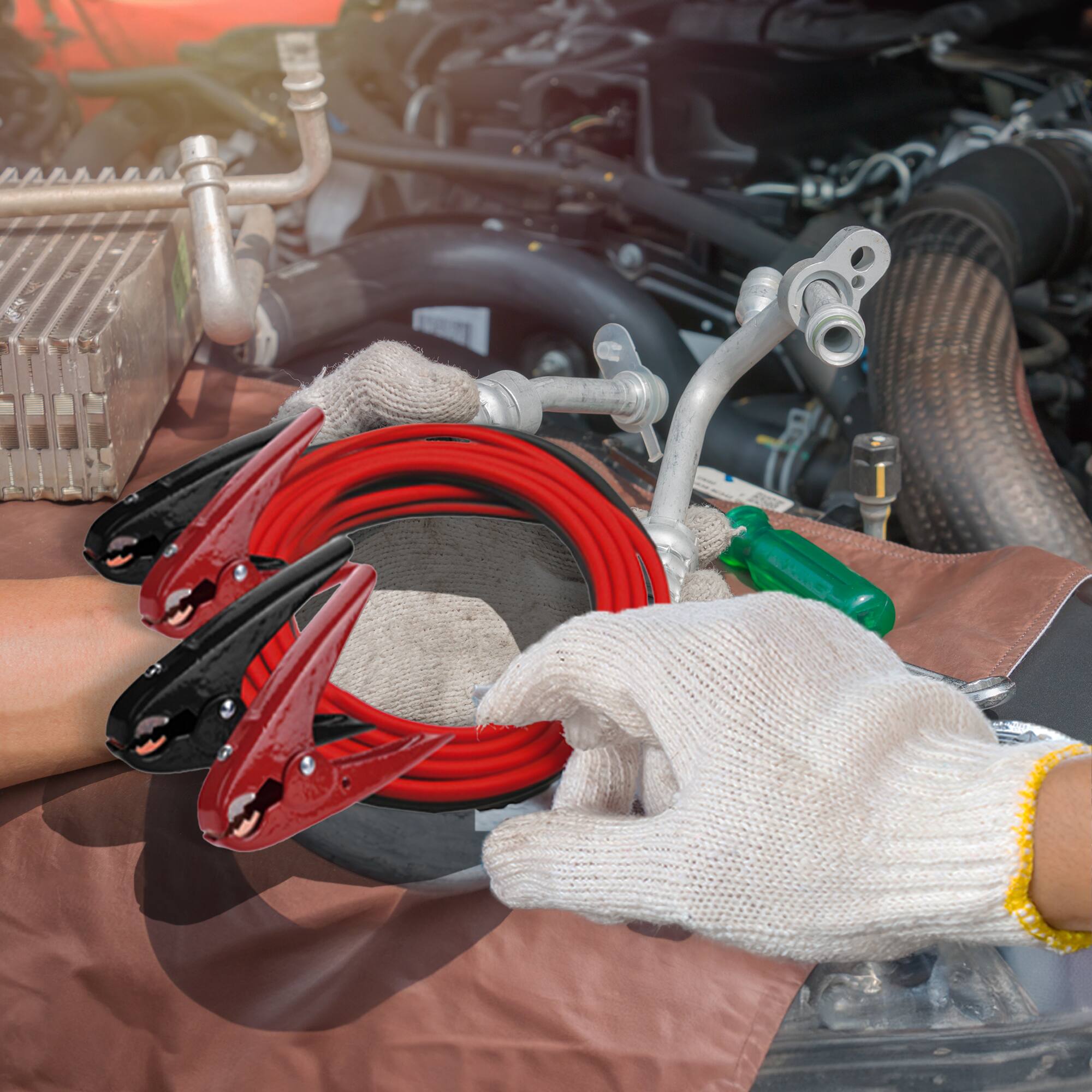 Alt View 3. Master Mechanic - Master Mechanic 2 Gauge Heavy Duty Jumper Cables for Car & Truck Battery, 20-Ft.