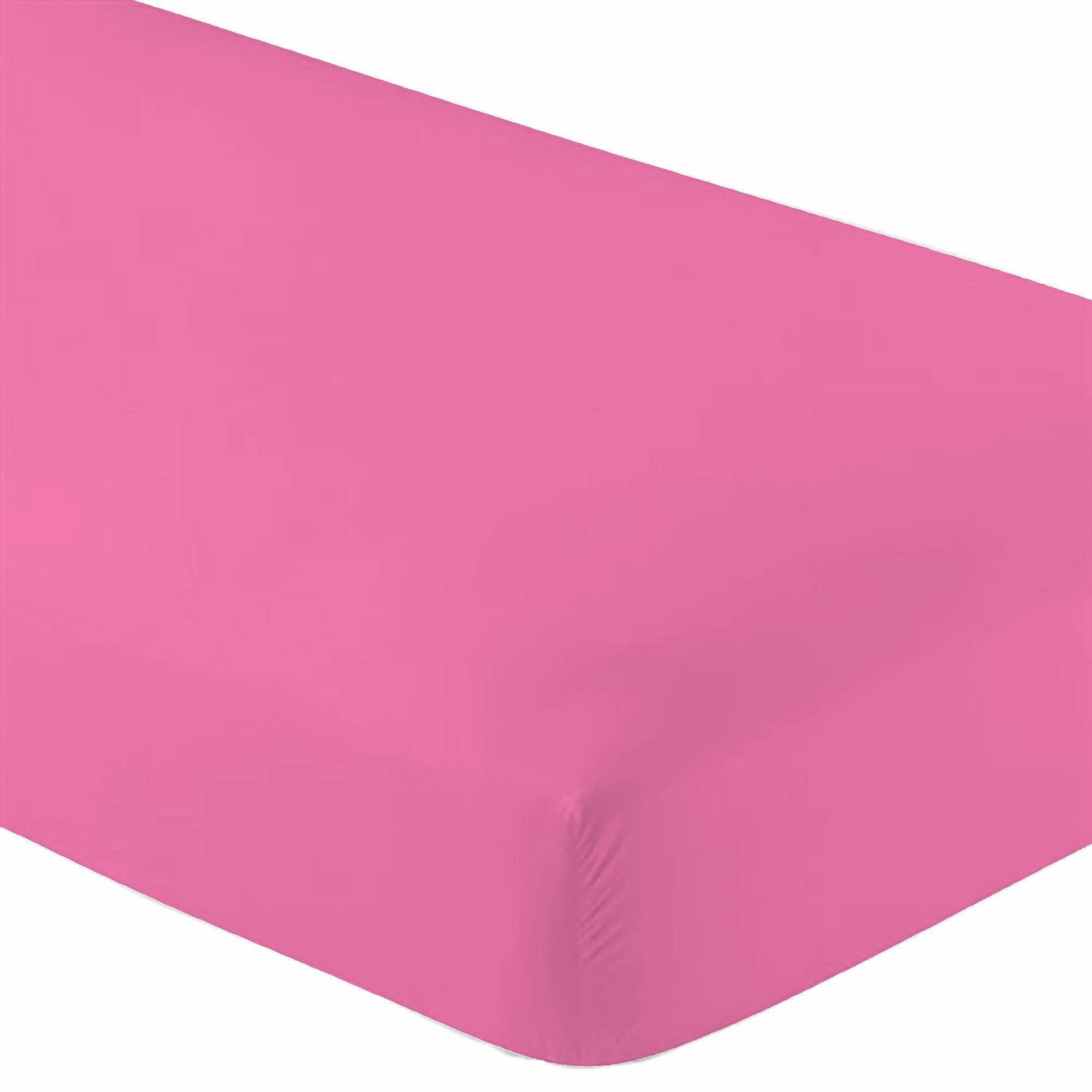Front. Fabibe - Knit Jersey Cotton 2 Xl Fitted Bed Sheets (2-pack) Soft And Comfy - Extra Long 15" Deep Pocket 39" X 80" Great For Dorm - Pink-Twin XL.