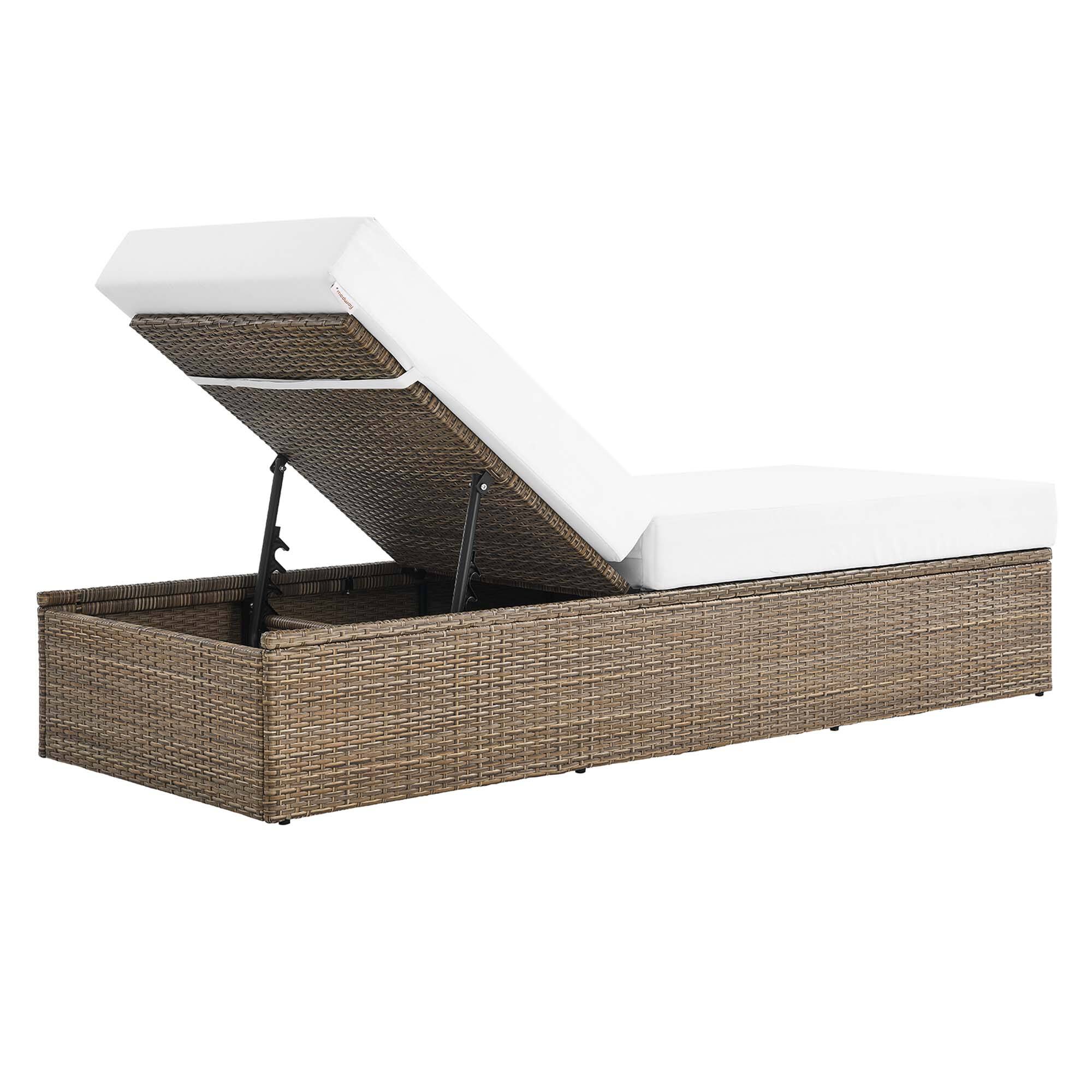 Alt View 5. Modway - Convene Outdoor Patio Chaise Lounge Chair by Modway - Cappuccino White.