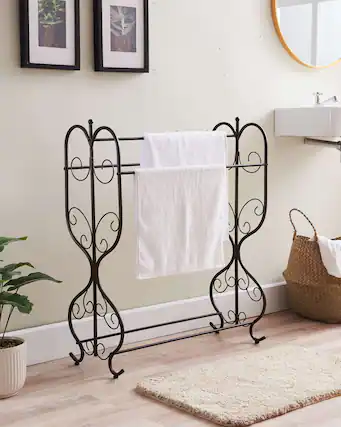 Front. Kings Brand Furniture - Kings Brand Furniture Towel Rack - Pewter.