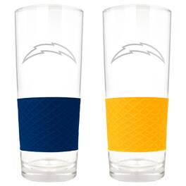 Great American Products - Los Angeles Chargers 22oz. Logo Score Pint Glass Two-Piece Set - Multicolor