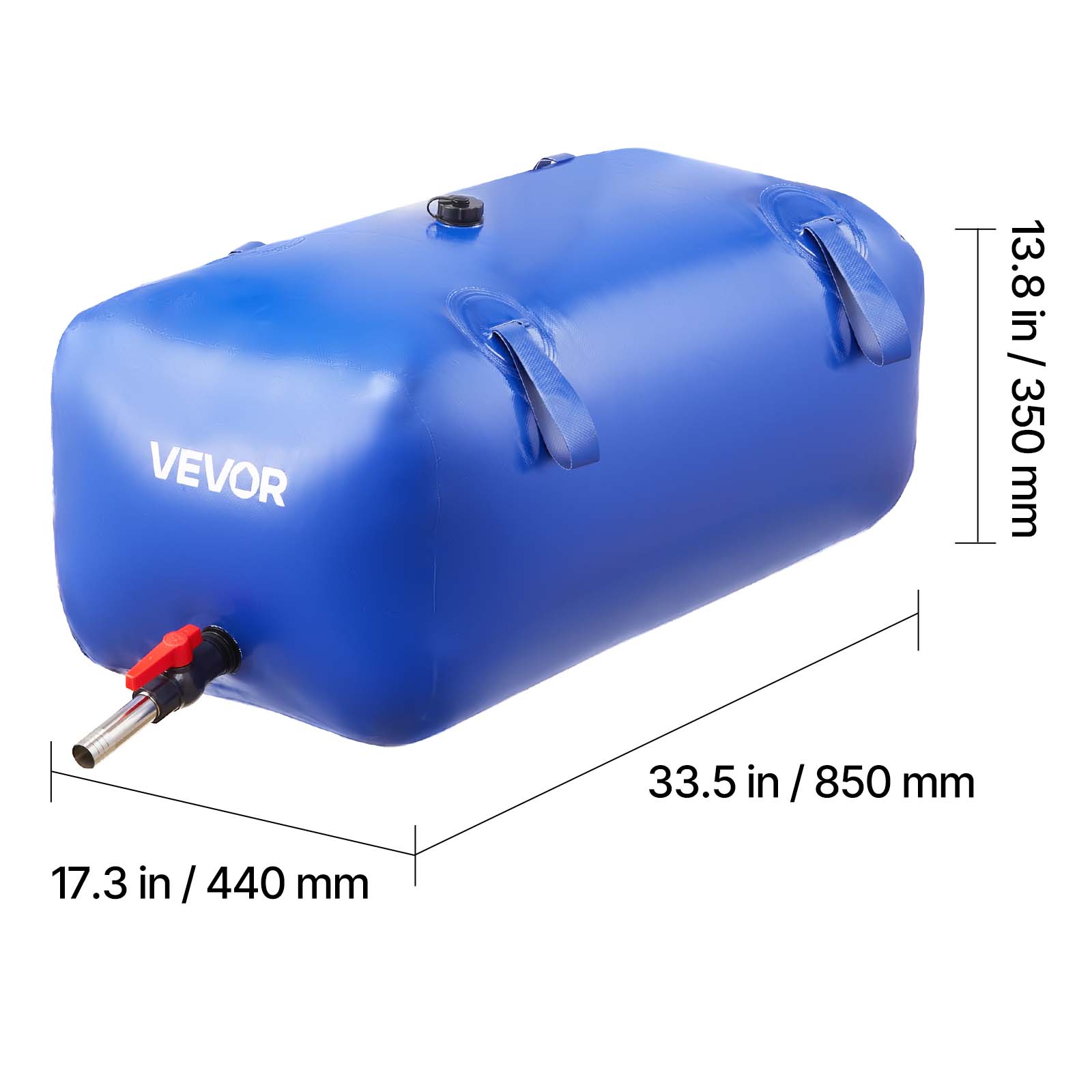 VEVOR

13.8 in / 350 mm

33.5 in / 850 mm

17.3 in / 440 mm