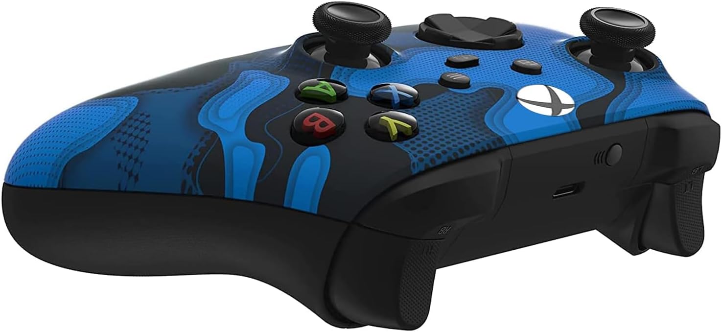 Back. Custom Controllerzz - Custom Wireless Controller for Xbox Series X|S, Xbox One, & PC - Blue Camo.