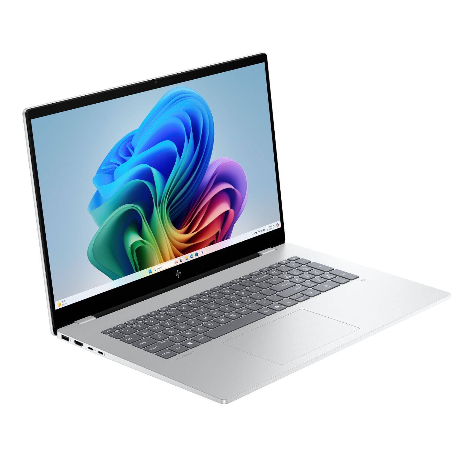 Back. HP - HP OmniBook Laptop 17.3 FHD Display (Intel Ultra 7-258V, 32GB LPDDR5X, 512GB SSD, Intel Arc 140V, Win 11 Home) - Silver.