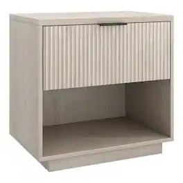 Hudson&Canal - Karten 24" Wide Rectangular Fluted Nightstand in Alder - White