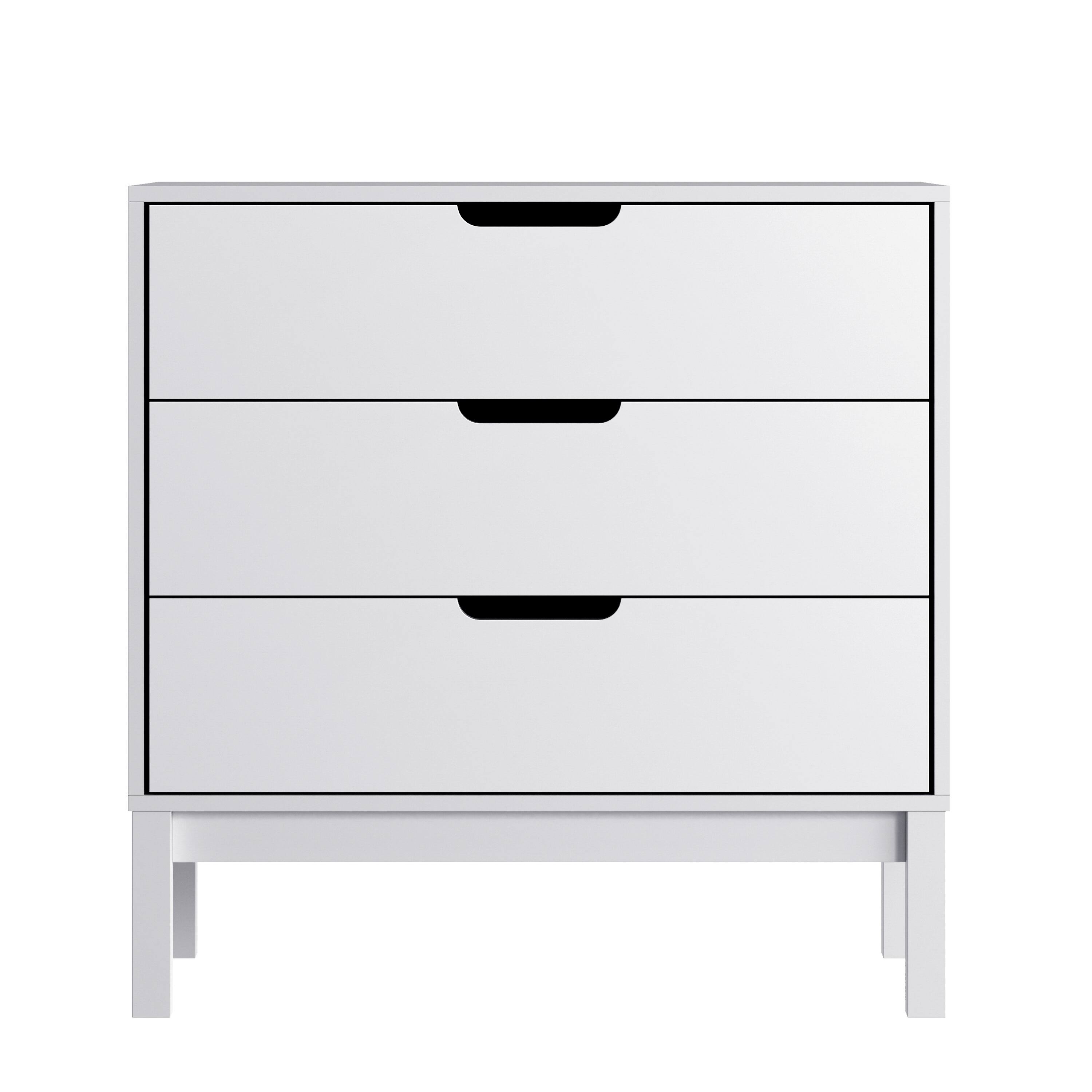 Alt View 7. Emma + Oliver - Samuel Kids Triple-Drawer Dresser with Solid Wood Frame, Chest of Drawers for Kids Bedroom - White.