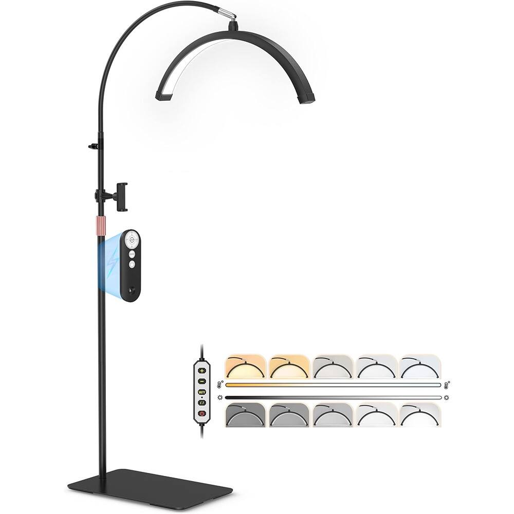 Front. MOSZAR LLC - Flexible Moon LED Lash Lamp, 5 Color Temps & Adjustable Brightness for Beauty.