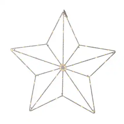 Front. Celebrations - Celebrations LED Warm White Star Silhouette 15 in. Hanging Decor - White.