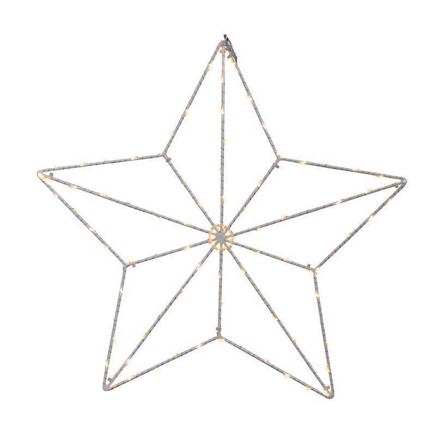 Front. Celebrations - Celebrations LED Warm White Star Silhouette 15 in. Hanging Decor - White.