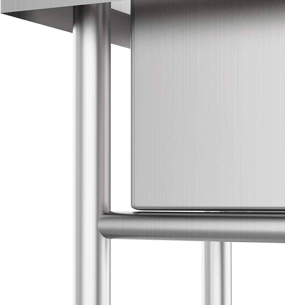 Alt View 2. Winado - Stainless Steel Utility Sink with Single Bowl & Backsplash & Adjustable Legs for Restaurant Garage Kitchen Laundry Rooms - Silver.