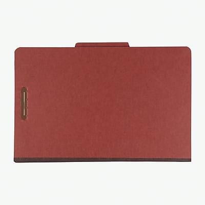 Front. Pendaflex - Pressboard Classification Folders, 1-Divider, 2" Expansion, Legal Size, Brick Red, 10/Box - Red.
