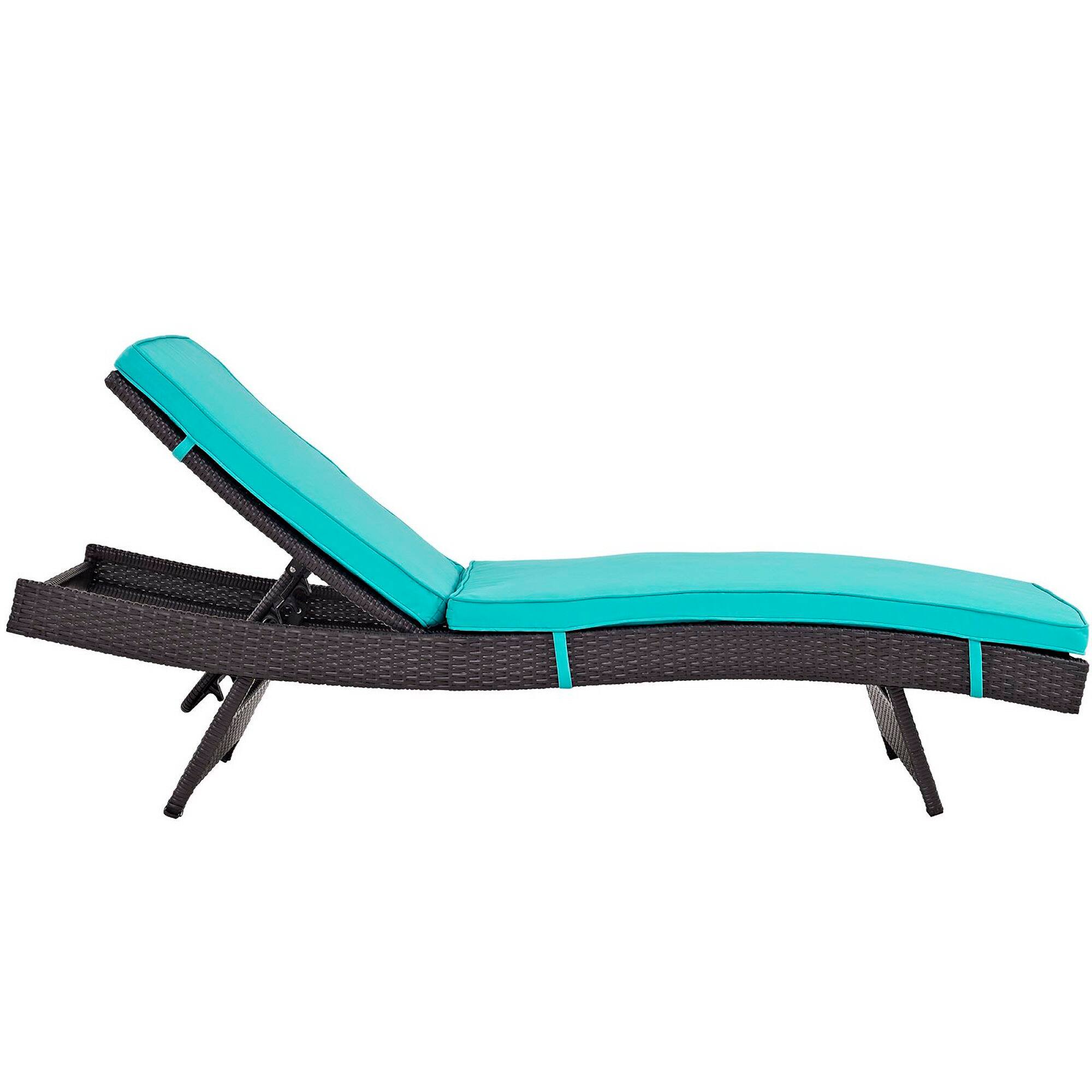 Left. Modway - Convene Outdoor Patio Chaise by Modway - Espresso Turquoise.