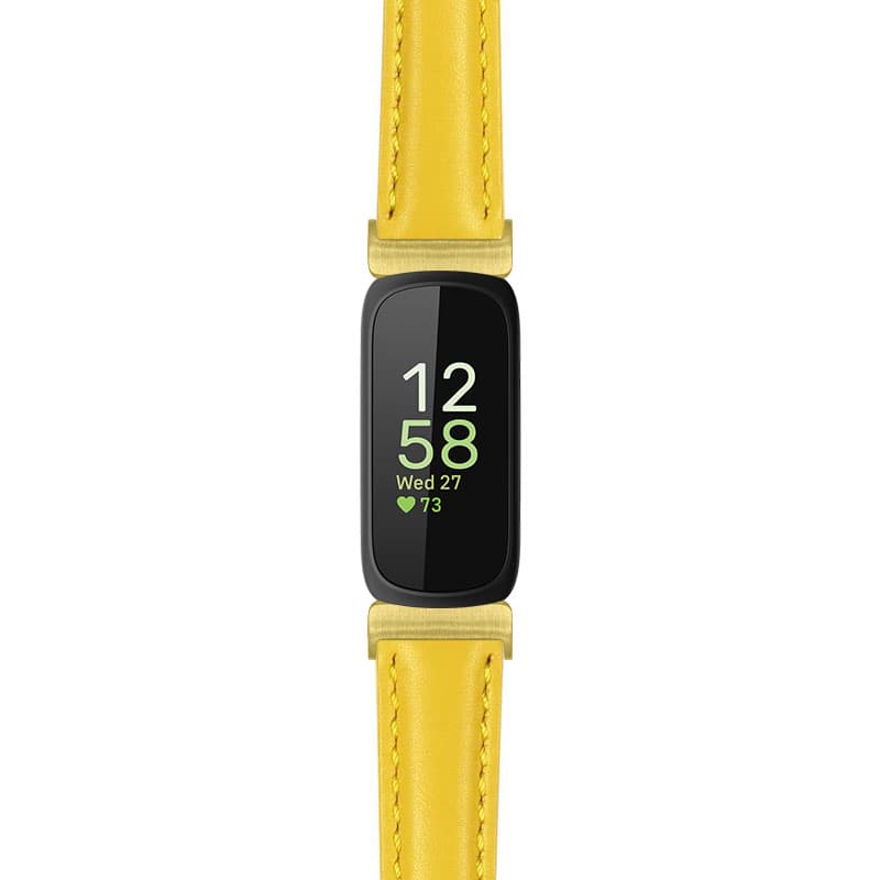 StrapsCo - Everyday Leather Watch Band Strap For Fitbit Inspire 3 (Extra Long) - Yellow (Yellow Gold Hardware) price history on PriceWatchPro