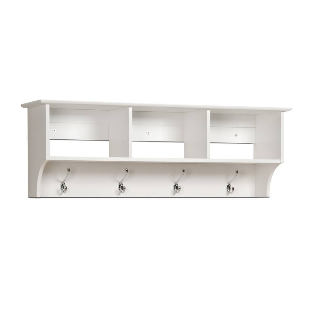 Angle. Prepac - White Entryway Cubbie Shelf - White.