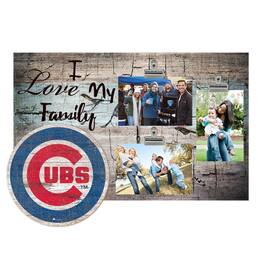 Fan Creations - Chicago Cubs 11" x 19" I Love My Family Clip Photo Frame - Multicolor