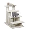 Front. Gymax - Gymax 24'' 4-Step Pet Stairs Carpeted Ladder Ramp 8 Scratching Post Cat Tree Climber.