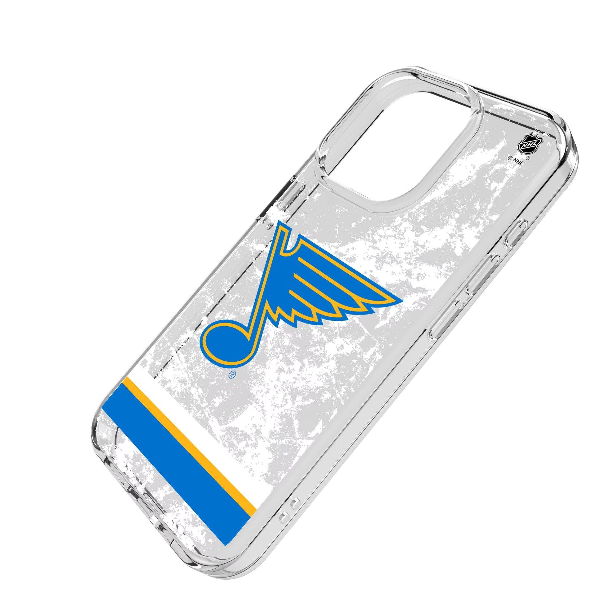 Alt View 1. Keyscaper - St. Louis Blues iPhone Stripe Clear Ice Case - 16 - Multicolor.