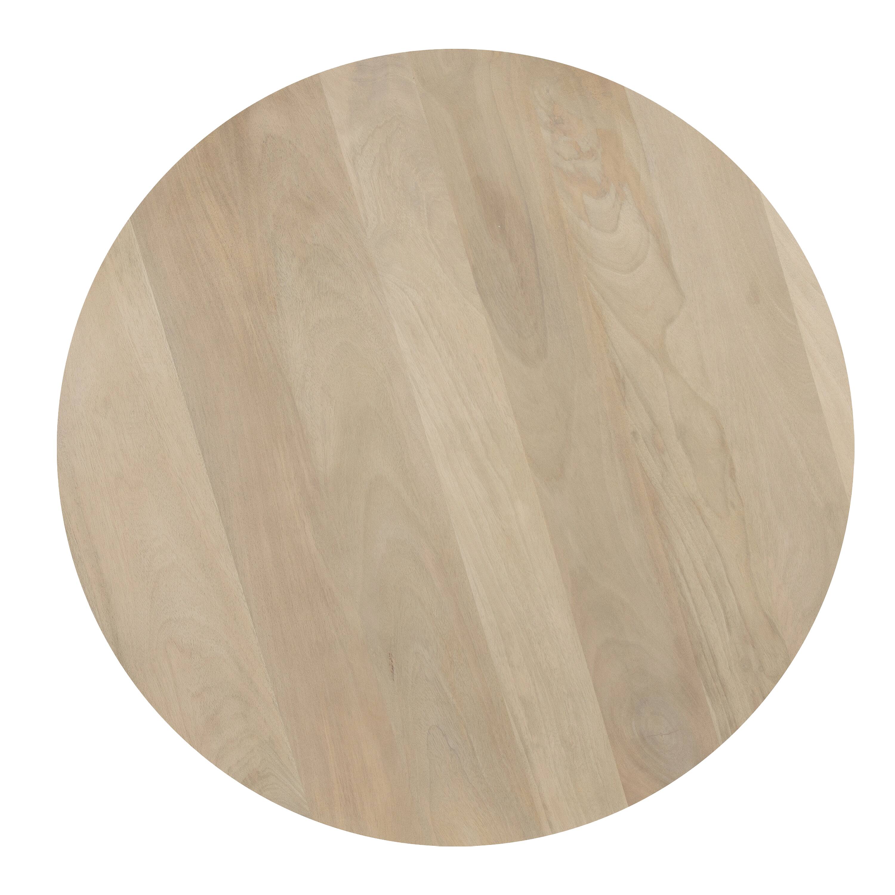 Alt View 3. Manhattan Lane - Side Table with 3 Pillar Legs, Handcrafted Natural Brown Mango Wood, 17.7 Inch Round Top - Brown.